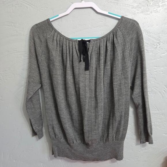 LOFT by Ann Taylor Woman's Grey Woman's Long Sleeve Top size M - Picture 4 of 7